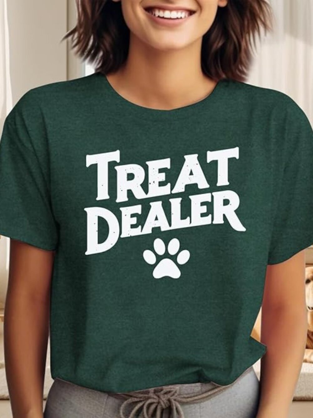 New - Dog Lover Shirts for Women Cute‎ Paw Love Heart Print T-Shirt Dog Mom